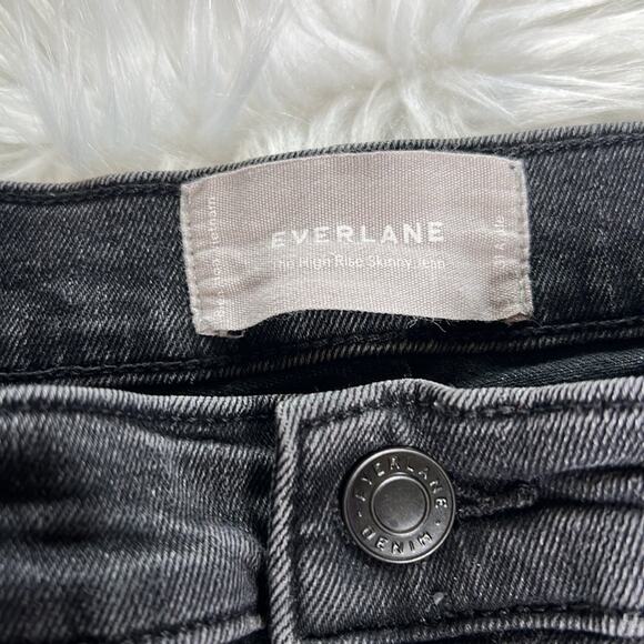Everlane Washed Black High Rise Exposed Button Skinny Jeans - Picture 3 of 9